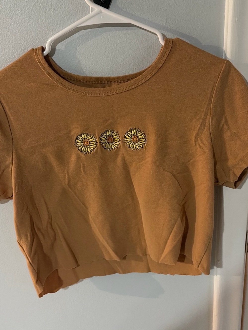 Awake Cropped Sunflower Tee - Mustard Yellow